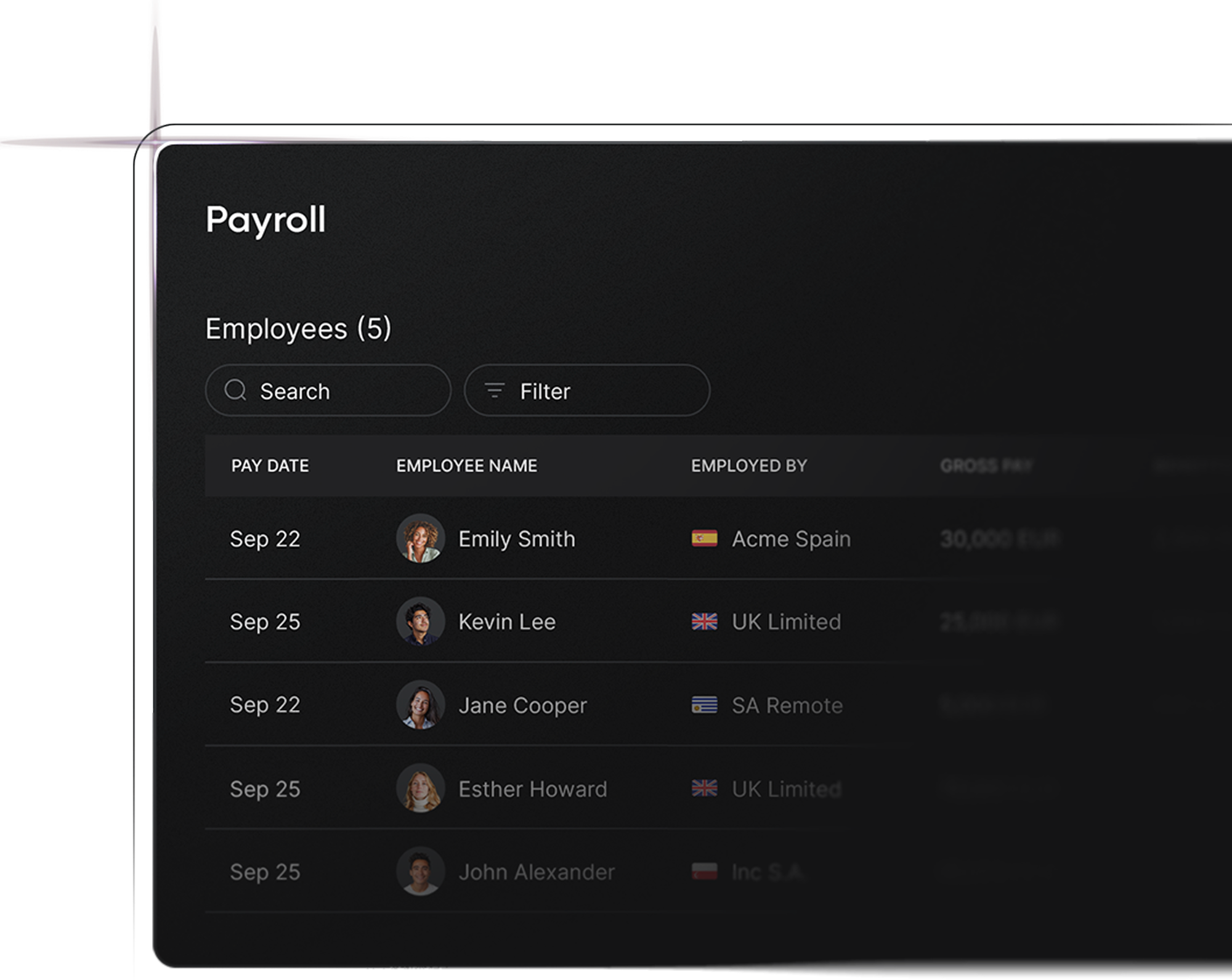 Global HR platform processing accurate payroll for employees in multiple countries.